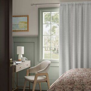 Threshold Henna Light Gray Single Blackout Rod Pocket Curtain Panel 50" x 63"